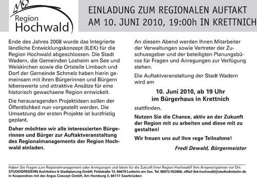 Der Einladungstext zur Auftaktveranstaltung in Krettnich